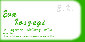 eva koszegi business card